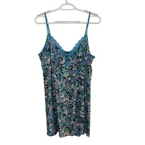 Studio Donatella Floral Print Cami Slip Dress Lace Trim Womens‎ Large